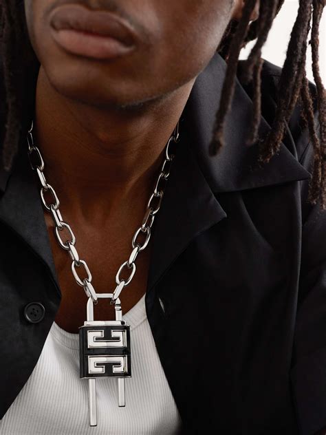 mens givenchy necklace|givenchy lock chain.